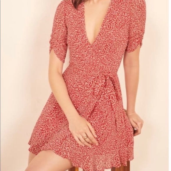 Reformation Dresses & Skirts - Reformation Monica Dress in Red and White Scribble